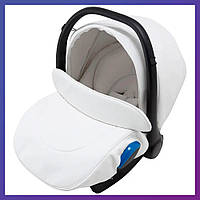 Детское автокресло для новорожденных люлька переноска группа 0+ (0-13 кг) Adamex Kite Q107 кожа белое