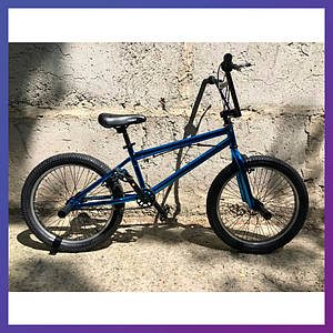 Трюковий велосипед BMX двоколісний сталевий з пегами Crosser BMX 20 дюймів синій