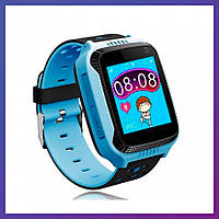 Детские умные смарт часы Smart Baby watch Q528 с GPS синий сенсорный экран с камерой и прослушкой + подарок