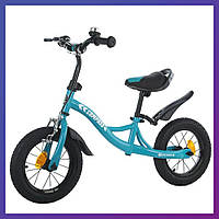 Детский беговел велобег на резиновых надувных колесах 12 дюймов BALANCE TILLY 12 Compass T-21258 Azure бирюза