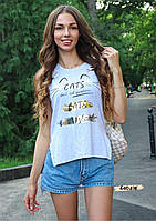 Жіноча стильна футболка подовжена ззаду Cats