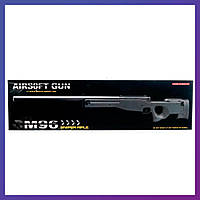 Детская игрушечная снайперская винтовка на пульках M96 черная