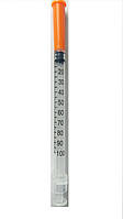 Шприц инсулиновый 1 мл U-100 c интегрированой иглой 29G (0,33х13 мм), 100 шт ТМ "Medicare"
