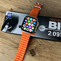 Умные смарт часы Smart Watch T900 Ultra bluetooth шагомером пульсометром тонометром счетчик калорий Оранжевый