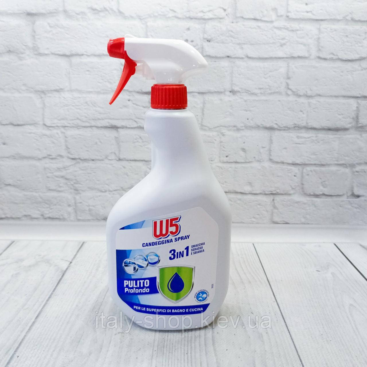 Відбілювач, анти-жир спрей W5 Candegina Spray 3в1 універсальний - для ванної, сан.вузлів та кухні 1 л Німеччина