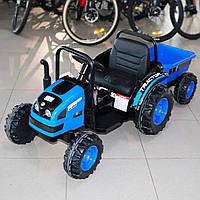 Детский электромобиль Трактор с прицепом на радиоуправлении Bambi M 4419 синий