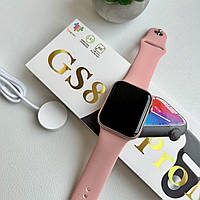 Умные смарт часы Smart Watch GS 8 Pro Мах bluetooth шагомером пульсометром тонометром украинский язык Розовый