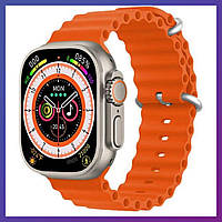 Умные смарт часы Smart Watch GS8 ULTRA+ bluetooth с шагомером тонометром счетчик калорий украинский язык Оранж