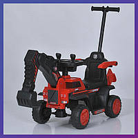 Детский электромобиль-толокар Трактор с подвижным ковшом Bambi M 5787B Красный
