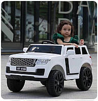 Детский электромобиль на аккумуляторе Джип Range Rover с пультом р/у для детей 3-8 лет Белый