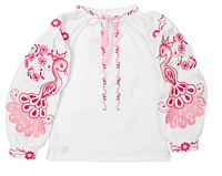 Сорочка вишиванка для дівчинки Птаха р80, рожевий
