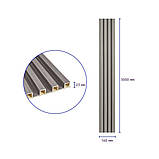 Рейка декоративна WPC стінова 3000х160х23мм Сталева сіра SW-00001528, фото 6