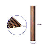 Рейка декоративна WPC стінова 3000х160х23мм Каштан SW-00001536, фото 3