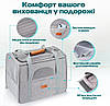 Сумка переноска для котів та собак 45х31х34 CosmoPet CP-50 Grey, фото 3