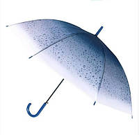 Зонт матовый женский RST RST940 Капли дождя Blue трость z118-2024