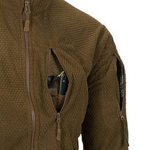 Толстовка флісова койот Helikon-Tex Alpha Tactical Grid Fleece H2147 куртка кофта на блискавці BL-ALT-FG-11-B06, фото 4