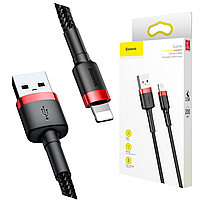 Кабель USB-Lightning Baseus (1,5A/2м) CALKLF-C19 черно-красный (TV)
