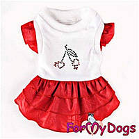 Платье для собак For My Dogs "Вишенка" красный_TT