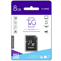 Карта памяти 8GB T&G class 4 (с адаптером) (TV)