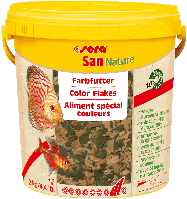 Sera San Nature сухой корм для усиления окраски для всех декоративных аквариумных рыб, хлопья, 10000