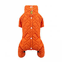 Зимний комбинезон для собак одежда для мелких и средних пород двухстороний IsPet серый/оранжевый_TT