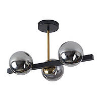 Декоративная люстра шары потолочная в стиле лофт Sirius GLX-23752-3A BK+GD на 3 плафона черный/золото
