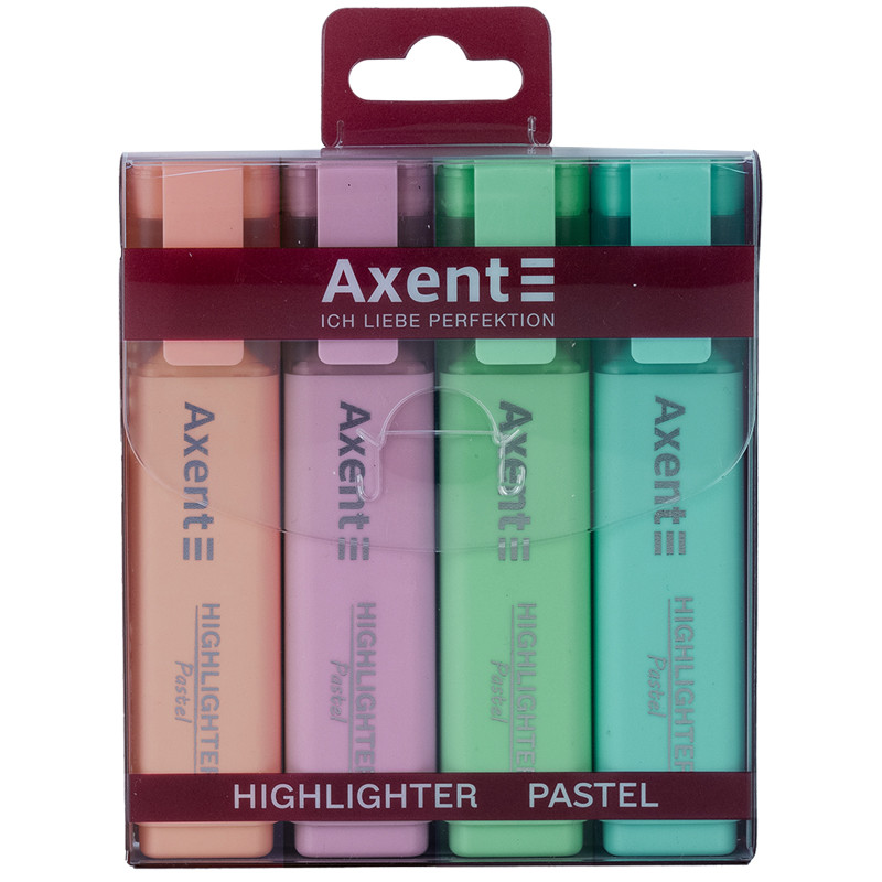Набір маркерів Axent  Highlighter 2537-80, 1-5 мм, клиноподібний, пастельні кольори
