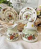 Винтажные фарфоровые сахарница и молочник, Villeroy & Boch, Summer Day, Германия