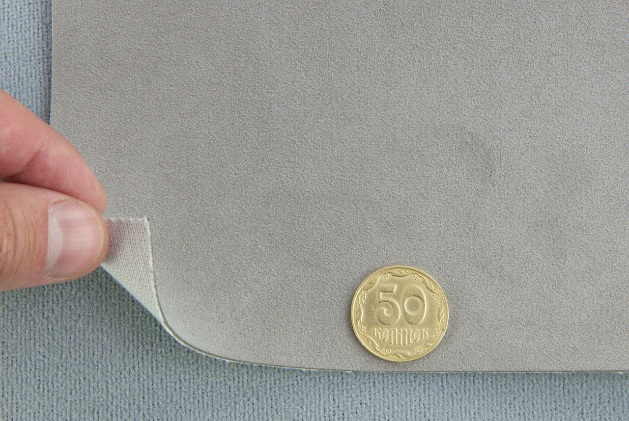 Алькантара сіра ALC-ALM-2934, на тканинній основі, ширина 145см, Італія