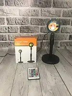 Светодиодная проекционная лампа светильник закат солнца Sunset Lamp проектор золотого заката