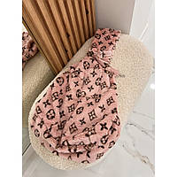 Брендовый слинг-сумка для переноски собак и котов кенгуру через плечо меховая Louis Vuitton розовая_TT