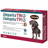 Таблетки Симпарика ТРИО от блох клещей и гельминтов для собак от 401 до 60кг 1табл._TT