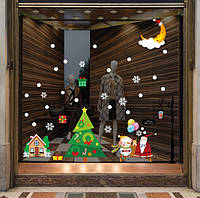 Набор новогодних наклеек на окно Happy New Year 1 13745 30х45 см 2 листа mx