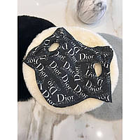 Брендовая зимняя жилетка для собак Christian Dior с нонкими надписями снаружи без капюшона на змейке черная_TT