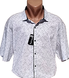 Батальна чоловіча теніска Paul Smith vk-0138 біла в принт Туреччина чоловіча сорочка короткий рукав ошатна 7XL