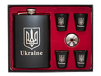 Набор подарочный MOONGRASS 6в1 Ukraine Trident white фляга/лейка/стопки 4 шт.