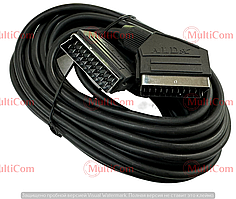 05-01-045. Шнур Скарт - Скарт (штекер-штекер), 21pin, діам.-8мм, 10 м