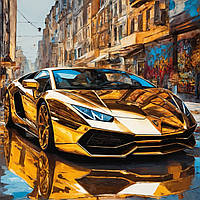 Картина на полотні "Golden Lamborghini №1"