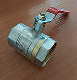 Кран кульовий муфтовий латунний різьбовий ДУ 32 1 1/4" в/в з ручкою ричаг для води, фото 4