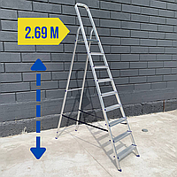Лестница-стремянка из алюминия односторонняя на 9 ступеней