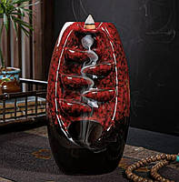 Керамическая подставка для благовоний с 120 конусами + 30 ароматических палочек Backflow красный z118-2024