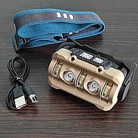 Ліхтар налобний 2XPE+12SMD+6SMD(white+red), Motion Sensor, ЗП Type-C, Box