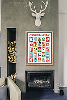 Плакат-постер с новогодним принтом Кавун Праздничный календарь. Новогодние символы и аксессуары А1