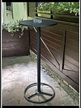 Стіл круглий металевий виносний 600х1100 чорний OL479/1, фото 2