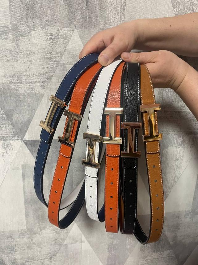 Ремінь жіночий шкіряний Hermes двосторонній, ширина 25 мм, 931548