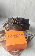 AI Кожаный ремень Louis Vuitton унисекс коричневый