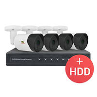 Комплект видеонаблюдения Partizan IP-19 4xCAM + 1xNVR + HDD