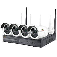 Комплект видеонаблюдения Partizan Wi-Fi IP-27 4xCAM + 1xNVR
