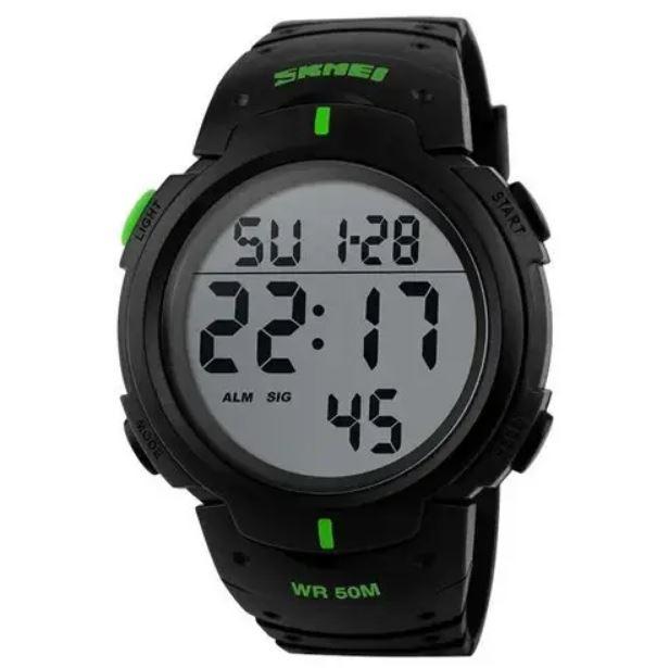 Спортивний чоловічий годинник Skmei 1068GN Green водостійкий наручний кварцовий, фото 1