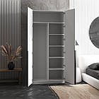 Шафа венге зі штангою та 6 полицями з чорними ручками 100*219*50 см, фото 2